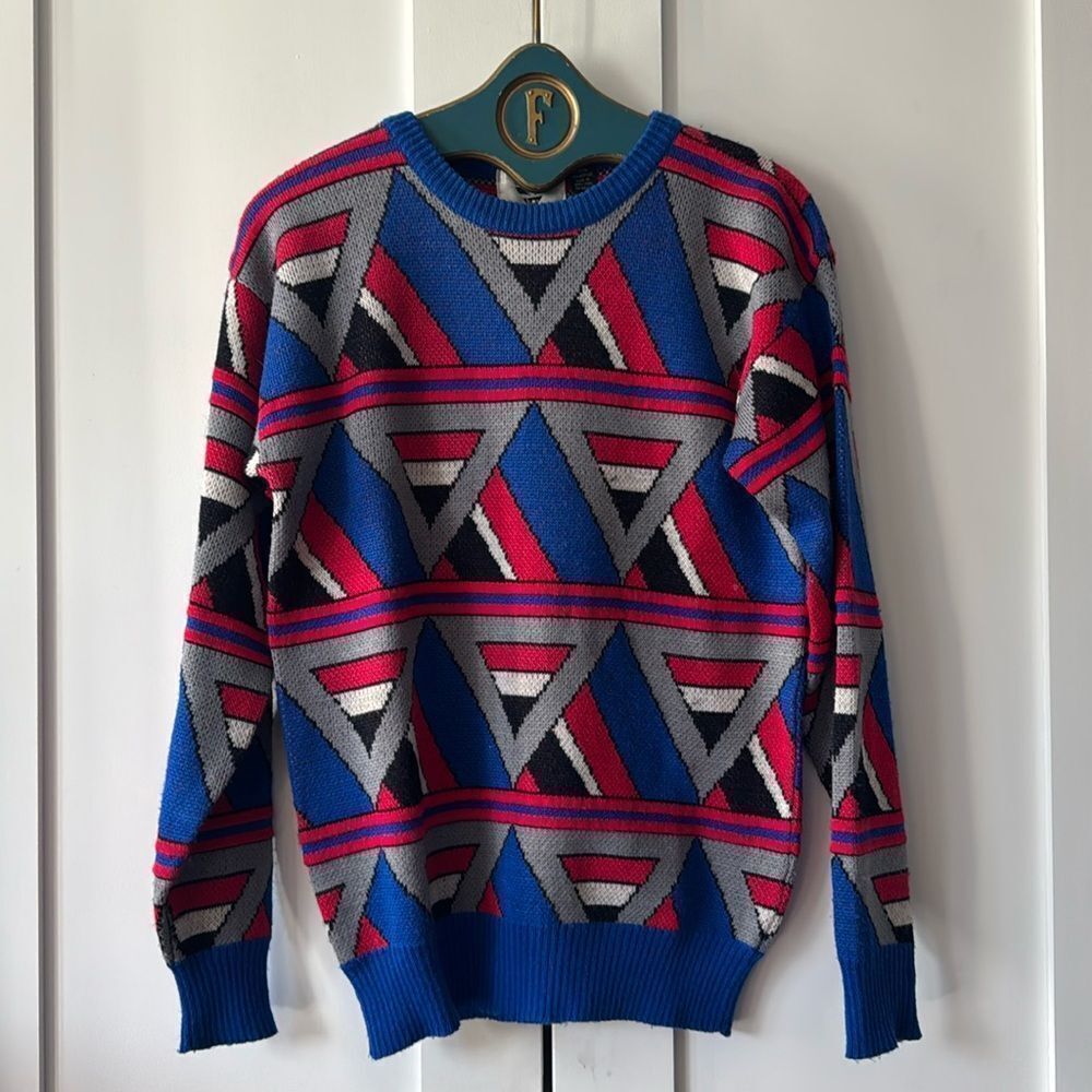 Vintage Tyrolia By Head Ski Wool Blend‎ Geometric Men’s Sweater - S